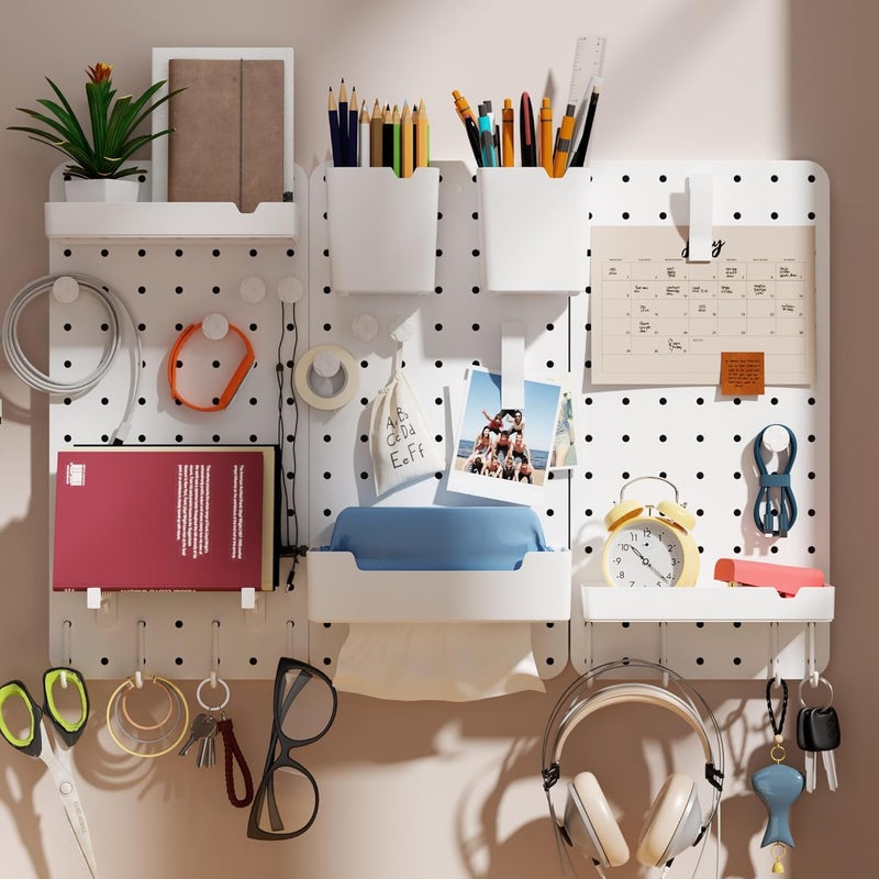 Pegboard Combination Kit - Pegboards and Accessories Modular Hanging for Wall Organizer, Crafts Organization, Ornaments Display, Nursery Storage, Peg Board (3)